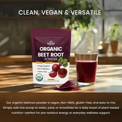 Organic Beet Root Powder (8oz) USDA Organic Beetroot Powder Supplement – Energy,