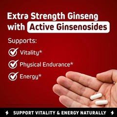 Herbtonics Korean Red Panax Ginseng 1500mg – Energy 120 Count (Pack of 1)