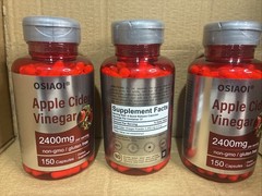 3X Apple Cider Vinegar 2400mg 150 Caps Non-GMO/Gluten Free