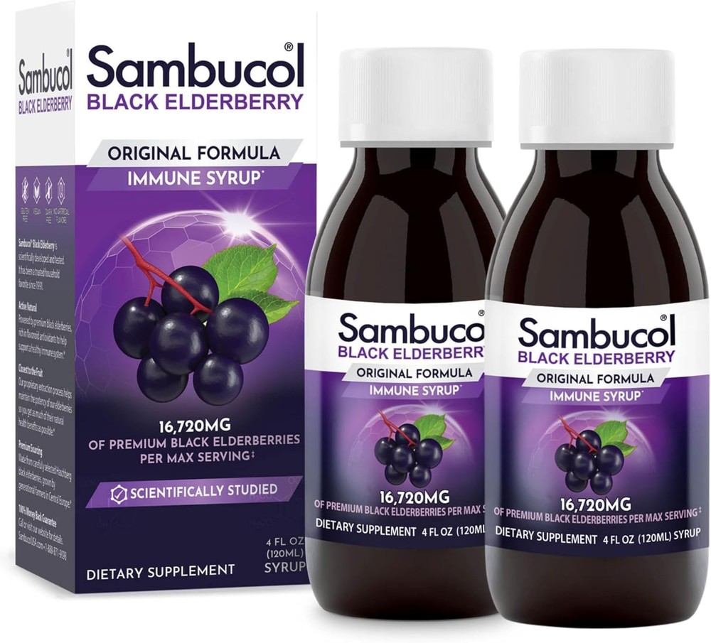 Sambucol Black Elderberry Syrup – Sambucus 4 Fl Oz (Pack of 2)
