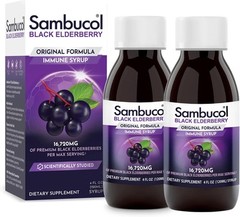 Sambucol Black Elderberry Syrup – Sambucus 4 Fl Oz (Pack of 2)