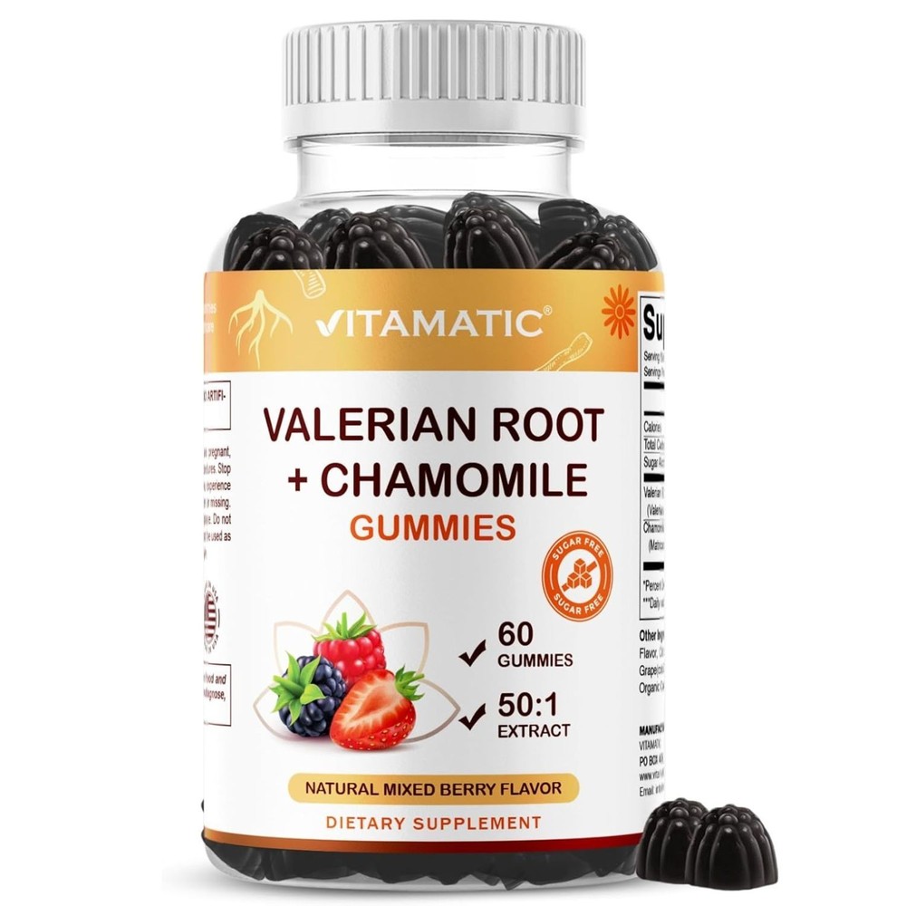Valeriana officinalis Root + Chamomile Extract (50:1) 60 Mixed Berry Gummies