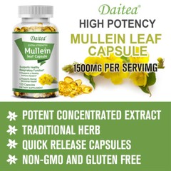 Mullein Leaf Capsules Support Lung Cleanse Respiratory Function 120 Softgels