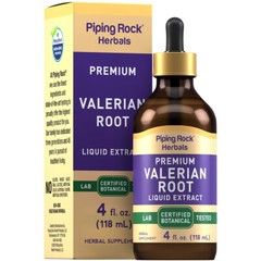 Valerian Root Liquid Extract | 4 fl oz Drops | Non-GMO | by Piping Rock