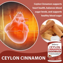 Organic Ceylon Cinnamon Capsules – Blood Sugar Support, Heart Health