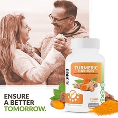 Natural Turmeric Curcumin Supplement (95%) 1300mg – Anti-Inflammatory – 60ct