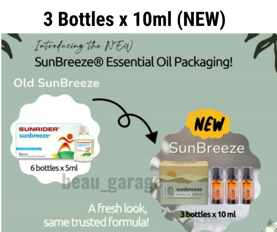 3 Pcs Sunrider Sunbreeze Essential Oil Pain Relief Muscle Ache 10ml FREE SHIP