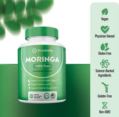 3 Pack Moringa Leaf Capsules 100% Pure Total 180 Capsules Vegan Non-GMO