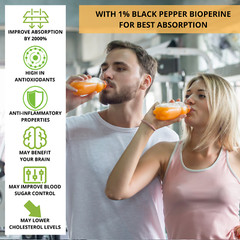 95% Pure Organic Curcumin Powder – 1500mg of Turmeric Extract Buffered