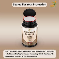 Mushroom Complex Supplement Capsules Mushrooms Lions Mane, Reishi, Turkey Tail