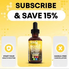 Pure Maca Root Liquid Drops with Ashwagandha,Fenugreek,Beet Root and LArginin