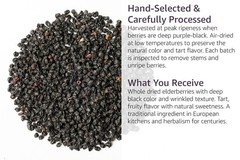 Dried Black Elderberries – Whole Sambucus Nigra for Tea & Syrup, Bulk 10 lb