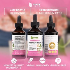 Maxx Herb Valerian Root Extract – Max Strength, Liquid 4 Fl Oz (Pack of 1)