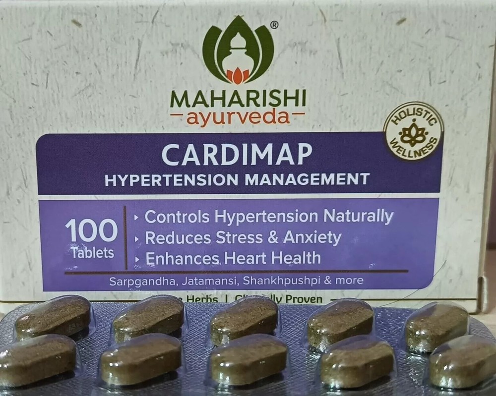 Maharishi Ayurveda Cardimap 100 Tabs For Hypertension Controls Blood Pressure