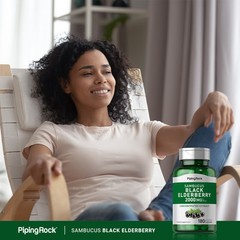 Sambucus Elderberry Capsules | 2000mg | 180 Count | Non-GMO | by Piping Rock