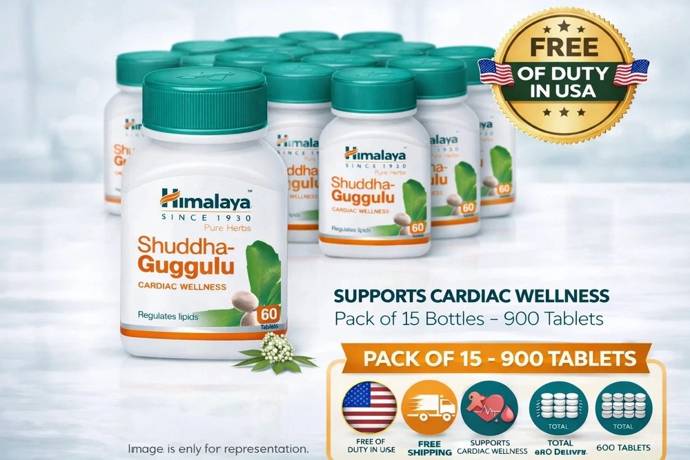Himalaya Shuddha Guggulu 60 Tabs Herbal Supplement Pack of 15 Wellness Exp 05-27