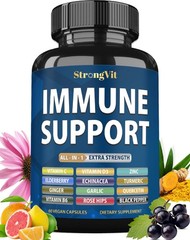 StrongVit Immune Support Supplement 12 in 1 Complex with 60 Count (Pack of 1)