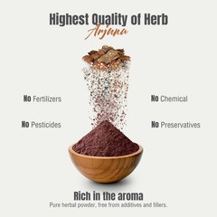 Heart Health Arjuna Bark Powder – 2X Potency, Vegan, Non-GMO, 16oz – Pure & Clea