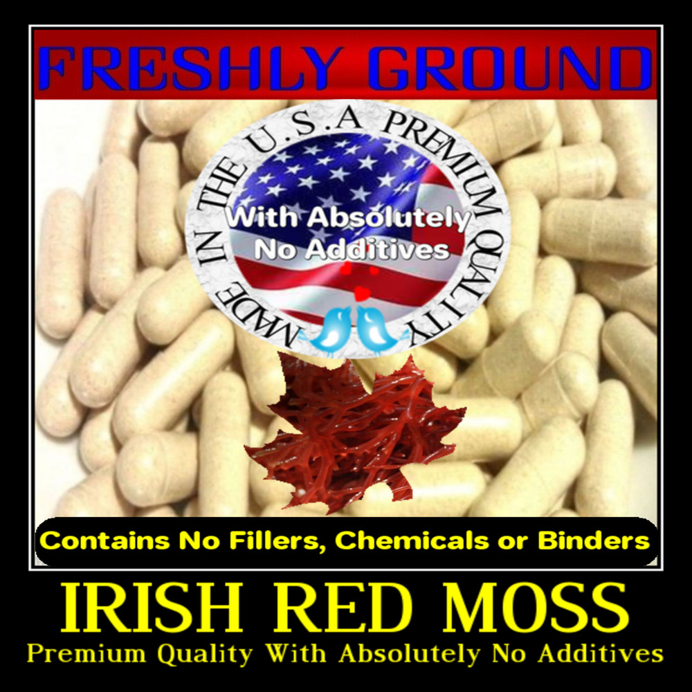 IRISH MOSS RED Sea Weed With Absolutely No Additives Raw 100 Vegetarian Capsule