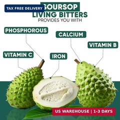 Herboganic Soursop Living Bitters for overall Health and Pack of 2 | 16 Oz
