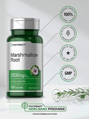 Marshmallow Root Capsules | 2000mg | 120 Count | Non-GMO | by Horbaach