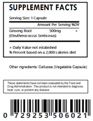 Ginseng – Siberian – Eleuthero Root Capsules