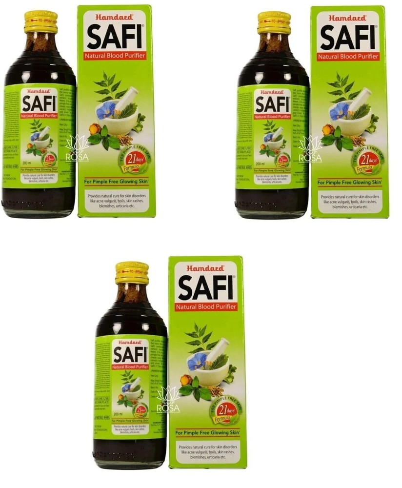 Hamdard Safi Syrup 100ml x 3 | Natural Blood Purifier Acne Care | Exp 05/2027