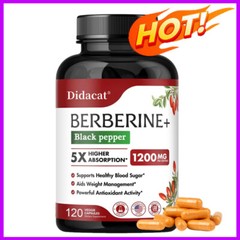 BERBERINE+Black pepper 1200MG extract capsules PER SERVINE Healthy Blood Sugar