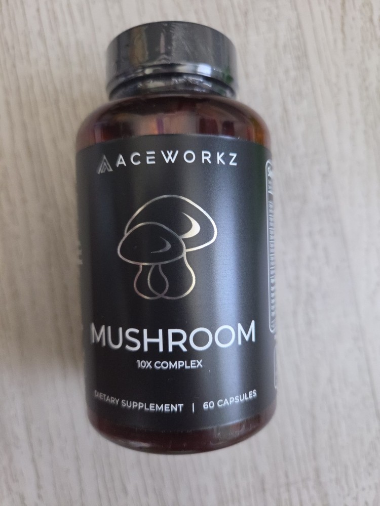 Aceworkz 10X Mushroom Complex 60 Capsules Immune Enery Stress Memory EXP 3/28