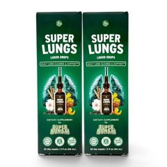 Super Lungs Liquid Drops 2oz Daily Lung Cleanse & Support Supplement Set Of 2