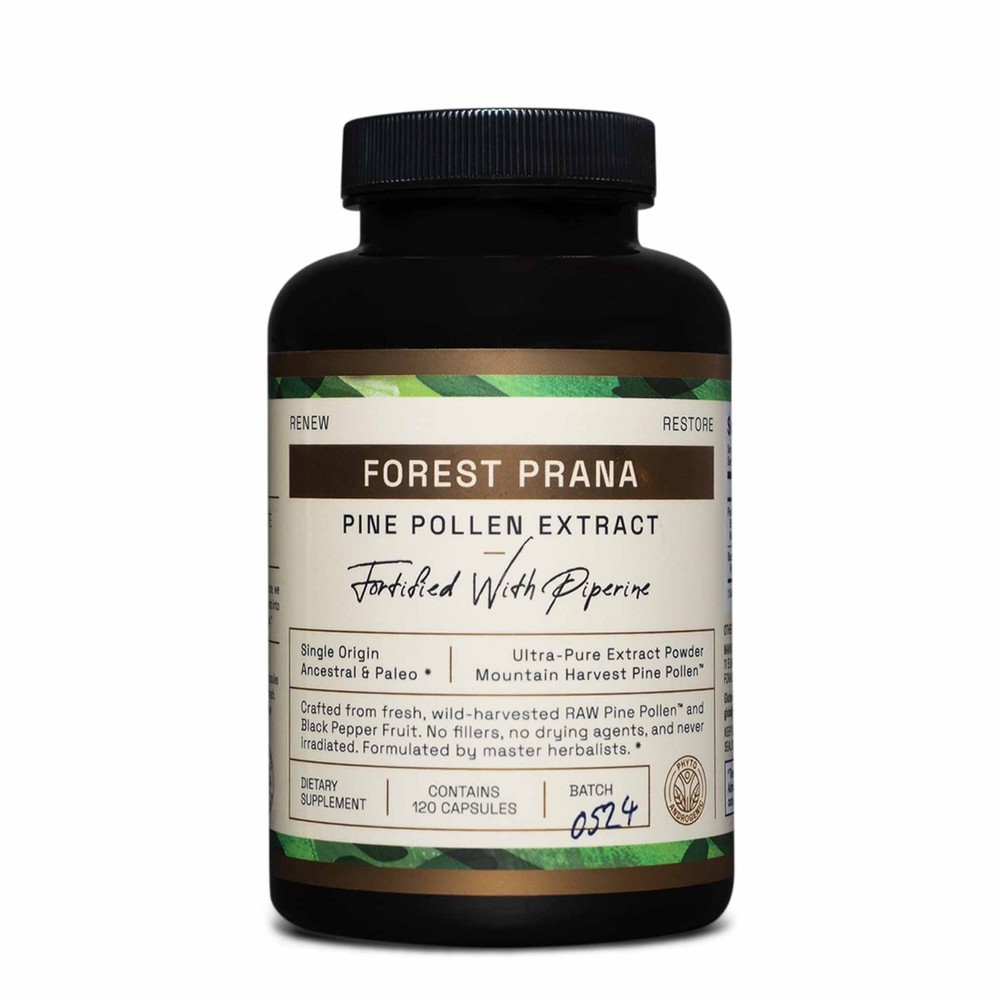 Forest Prana Pine Pollen Extract Capsules – 50:1 Extract – 120 Count Bottle