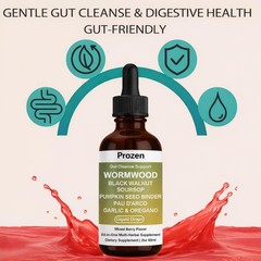 Prozen Wormwood Gut Cleanse Liquid Drops, Nuvian 2 Fl Oz (Pack of 1), 1