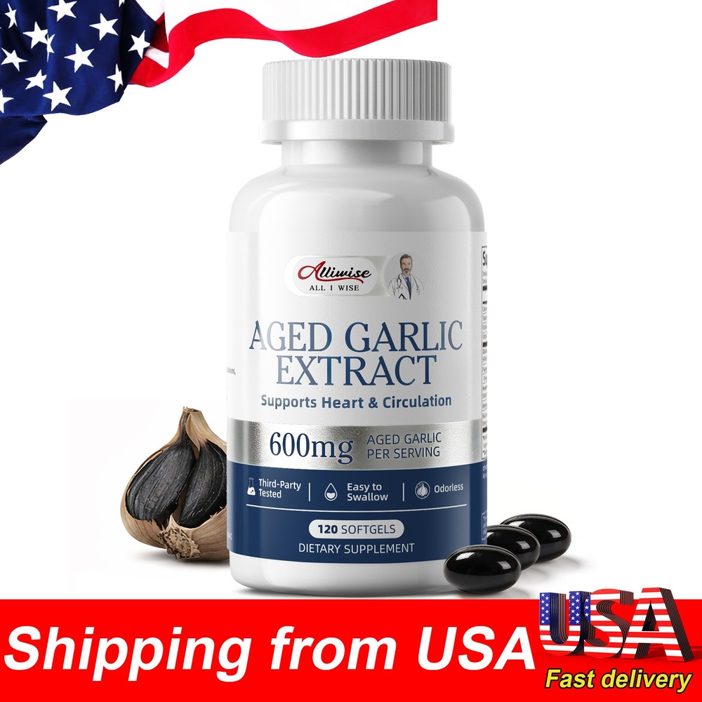 Aged Black Garlic Extract 120 Caps – Vitamin D3 K2 Omega-3 Hawthorn Beetroot