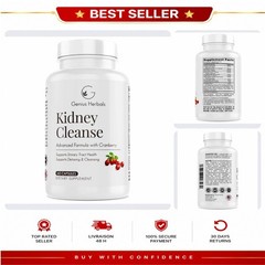 GENIUS HERBALS Kidney Cleanse Capsules Cranberry Urinary Tract 60 Count