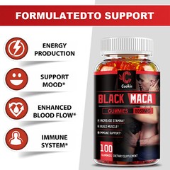 Black Maca Gummies 8050mg – Supports Desire Stamina Energy Testosterone Booster