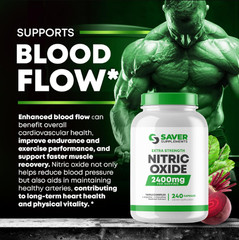 Nitric Oxide Booster Supplement – L-Arginine, L-Citrulline 2400mg – 240 Capsules
