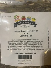 Lemon Balm Dried Cut Leaf Herbal Tea Bulk 4oz Snackadilly