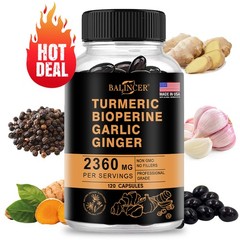Turmeric Curcumin Highest Potency 95% 2360mg with BioPerine Garlic Ginger