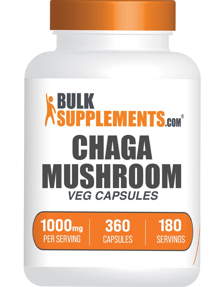 BulkSupplements Chaga Mushroom Extract 360 Capsules – 1000mg Per Serving