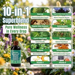 Soursop Liquid Drops 10-in-1–Sea Moss, Moringa & Turmeric for Immune & Wellness