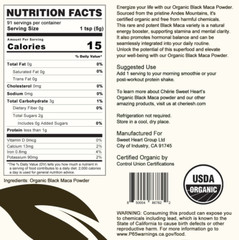 Maca Root Powder Black Raw Pure Natural NonGMO Peruvian Superfood 16 oz (1 LB)