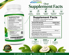 Graviola Capsules Leaf and Fruit Extract 90 capsules Soursop Annona High Potency