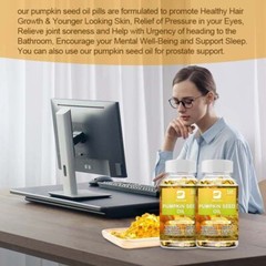 Pumpkin Seed Oil 2000mg Capsules Natural Cold Pressed Support Prostate Health