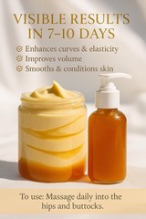BBL Booty Cream 6 oz, Oil 2 oz combined new recipe 100% Natural 7 Days Results