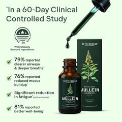 Mullein Drops Tincture for Lung Detox – Alcohol-Free Respiratory Support, 1 Mont