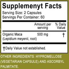 Peruvian Maca Capsules 500mg Support Energy and Stamina
