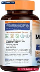 Vitalibre 15 in 1 Magnesium Complex Supplement 510mg | Maximum Absorption Glycin
