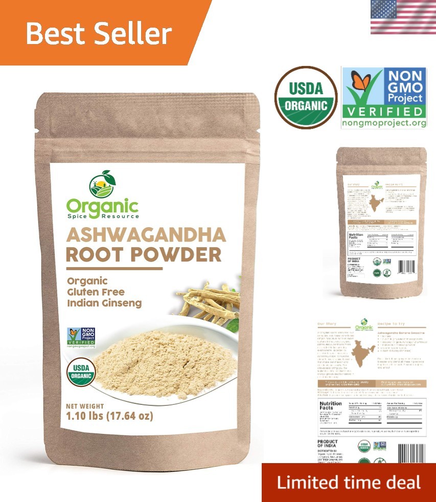 Unique Indian Ginseng Ashwagandha Powder 17.64 oz – Natural Energy Supplement