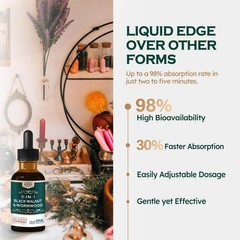 ORGANIHERBENCE Black Walnut & Wormwood Extract Liquid 2 Fl Oz (Pack of 1)