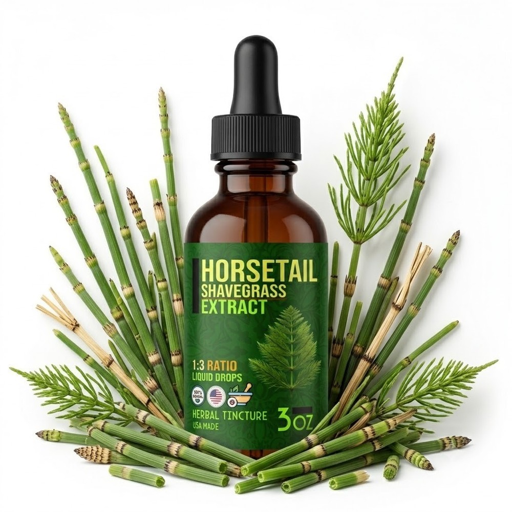 Horsetail Herb (Equisetum Arvense) Dried Herb Liquid Herbal Extract – USA Made